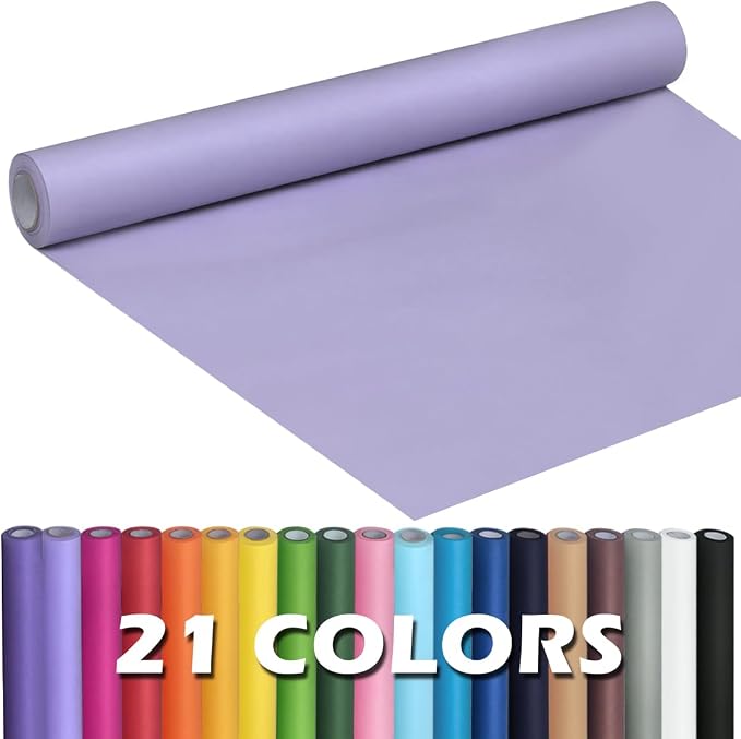 PerkHomy Light Purple Kraft Paper Roll 17.5" x 960" (80') for Gift Wrapping Bouquet Flower Art Painting Craft Writing Packaging Shipping 80GSM 55LB (Light Purple, 17.5" x 80')