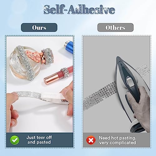 5 Yards Self Adhesive Rhinestone Ribbons, Silver Rhinestone Strips