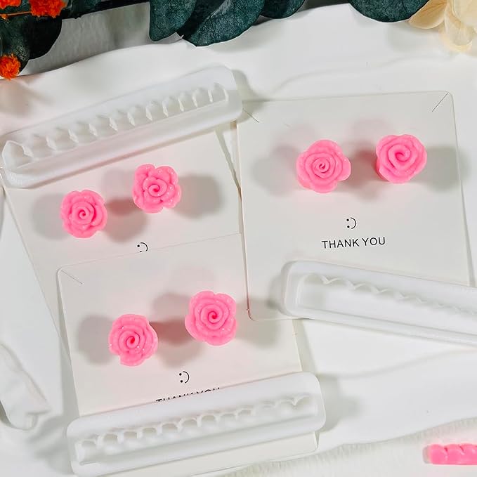 Xaekicr 3pcs Rose Petal Clay Cutters Set – Polymer Clay Cutters for Flower Earrings, Clay Molds for Jewelry Making, Clay Tools for DIY Art Projects