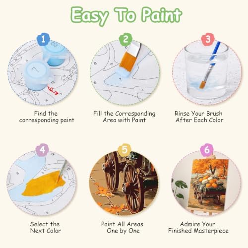 Spandrel Pumpkin Framed Paint by Numbers Kit for Adult, Halloween Adult Paint by Number Kits on Canvas, DIY Acrylic Oil Easy Autumn Painting by Numbers Fall for Home Wall Decor, 8x12in