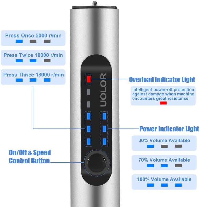 Uolor USB Rechargable Engraving Pen with 42 Bits, Mini Electric DIY Engraver Cordless Rotary Tools Portable Engraving Tool for Jewelry Wood Metal Stone Plastic Glass Etching