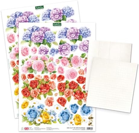 Katy Sue Teacup Bouquet Card Making Kit – Make 8 Freestanding Floral Teacup Easel Cards. Contains Shaped Cards, Die-Cut Decoupage, Adhesive Foam Pads, Envelopes & Instructions for Card Making Supplies