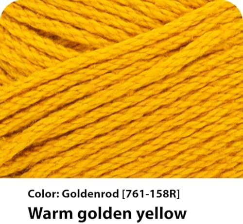 Lion Brand Yarn, 24/7 Cotton Yarn, Goldenrod, Yellow, 1 Pack