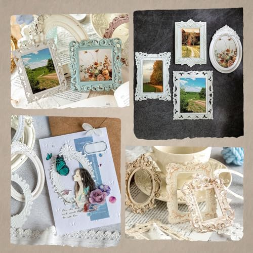 40Pcs Scrapbook Supplies Decoration Papers, Lace Frames Junk Journal Supply