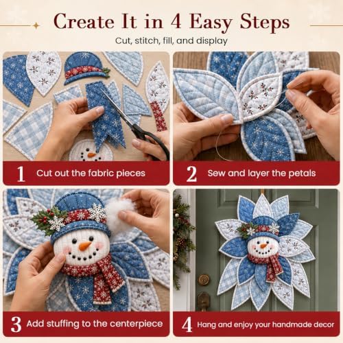Daily Partner Quilted Christmas Door Hanging DIY Sewing Kit (G)