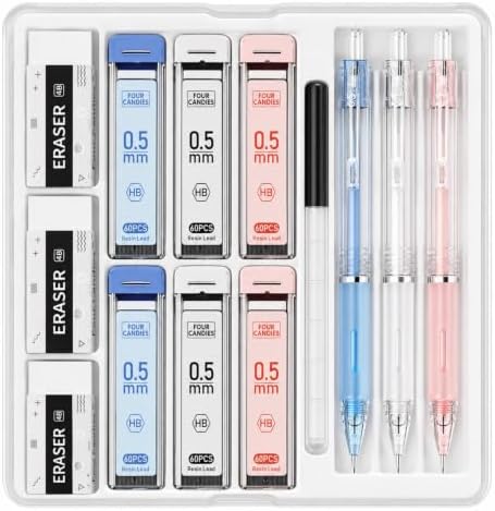 Four Candies Cute Mechanical Pencil Set, 3-Pack 0.5mm