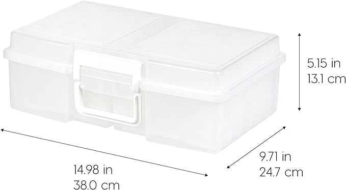IRIS USA Photo Storage Box |Made in USA| 12 Cases - (2-Pack) - Clear