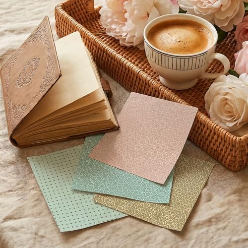 24 Sheets Beige Dot Scrapbook Paper 12x12 Inch 160gsm Double Side