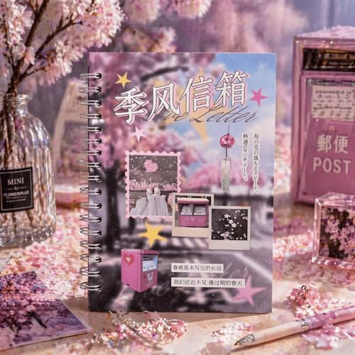 Japanese Sticker Book for Journaling and Scrapbooking, 30 Sheets Kawaii Y2K Aesthetic Paper Stickers for Junk Journal Supplies, Planner Decor, Collage, Vision Board and DIY Crafts, Monsoon Mailbox