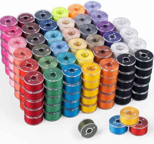 ilauke 210 pcs Bobbins Sewing Thread, 36 Colors Class15 Prewound Bobbins