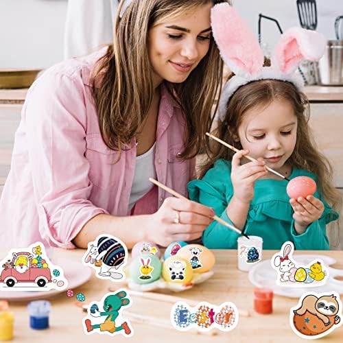 100Pcs Easter Stickers for Kids | Bunny Stickers Vinyl Waterproof Stickers Pack, Easter Gifts for Kids - Easter Egg Fillers for Kids & Easter Basket Stuffers