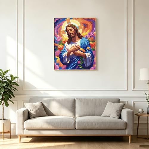 Kalonyth Jesus Paint by Numbers Kit for Adults, 16x20 inch, No Framed