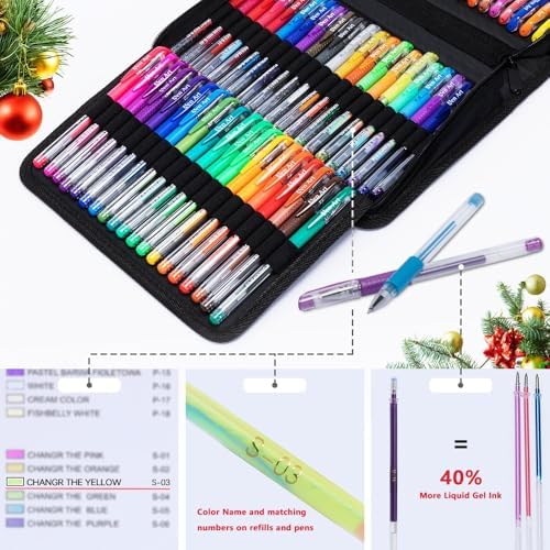 Aen Art Gel Pens for Adult Coloring Books, 160 Pack Artist Colored Gel Pen