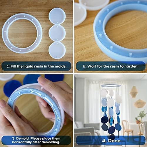 Temlum Silicone Resin Molds for Wind Chime | DIY Resin Wind Chime Molds Resin Casting Mold for Home Décor Resin Craft Supplies