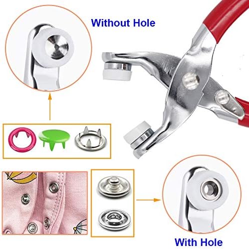 EuTengHao 804Pcs Snap Fasteners Tool Kit Hollow and Solid Metal Prong Snaps Buttons with Setting Tool for Clothing Crafting Sewing,Leather Snaps Buttons for Jeans Wears Bags(200 Sets,10 Colors,9,5mm)