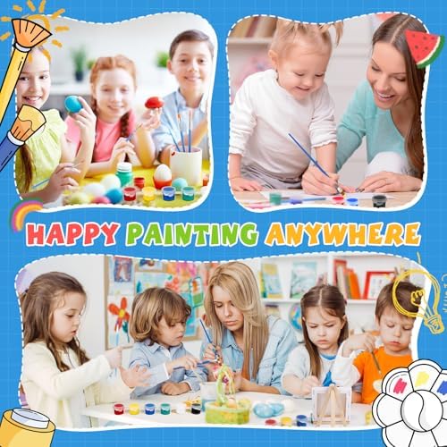 ESRICH 8 Set Mini Acrylic Paint Kit, 5in Mini Canvas with 7.5in Easel