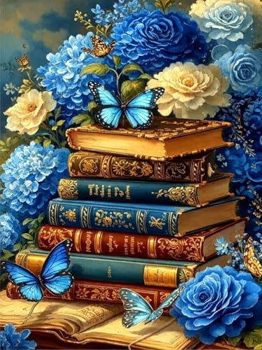 XUCNWL Diamond Art Kits for Adults,Book Flower Diamond Painting