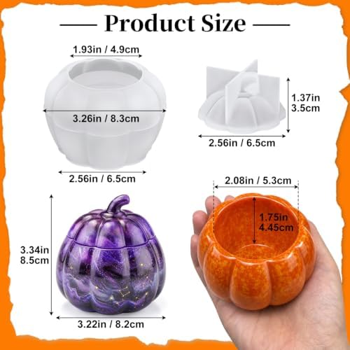 Resin Pumpkin Jar Mold, Thanksgiving Pumpkin Casting Molds