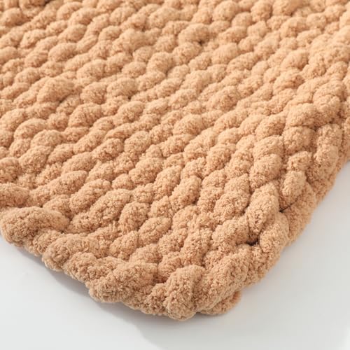 Chunky Yarn for Hand Knitting, No7 Thick Yarn, 250Grams 32Yards, Pack of 4, Perfect for Knitters and Crafters (Khaki)