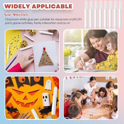 MotiMind 60 White Tacky Glue Pens Quick Dry, Mini Glue Bottles Bulk,White