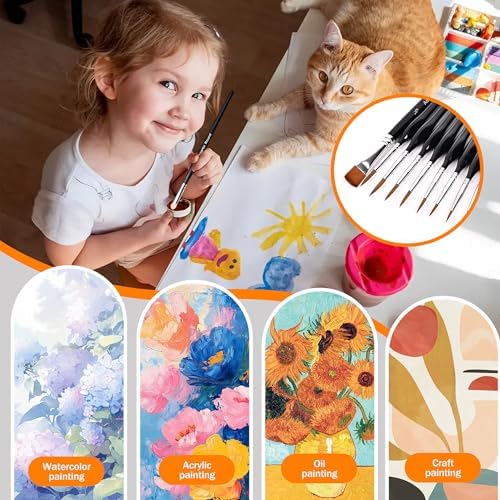 Miniature Brushes, Aoartix 15 Pcs Dry Detail Paint Brush, Triangular Handle