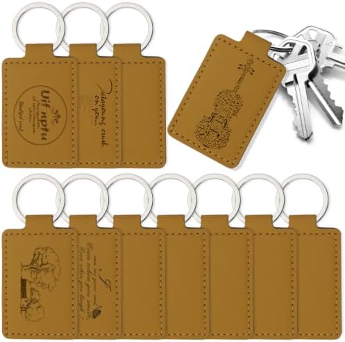 Leather Keychain Blanks, 10 Pcs Laser Engraving Blanks Keychains Bulk
