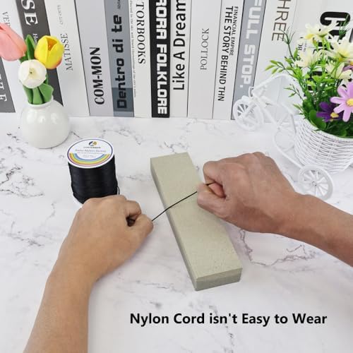 LUSTEMBER 330 Feet Satin Nylon String, 1 mm Silky Smooth Durable Nylon Cord for Jewelry Making, Bracelets, Beading, Necklaces, Macrame, Kumihimo, Rattail, and Chinese Knot Craft