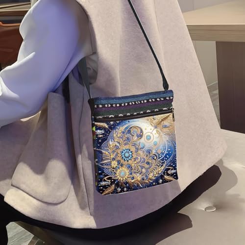 5D Diamond Painting Shoulder Bag, DIY Diamond Art Kits for Adults with Adjustable Strap & Zipper, Artistic Handbag for Women, Perfect for Shopping & Daily Use
