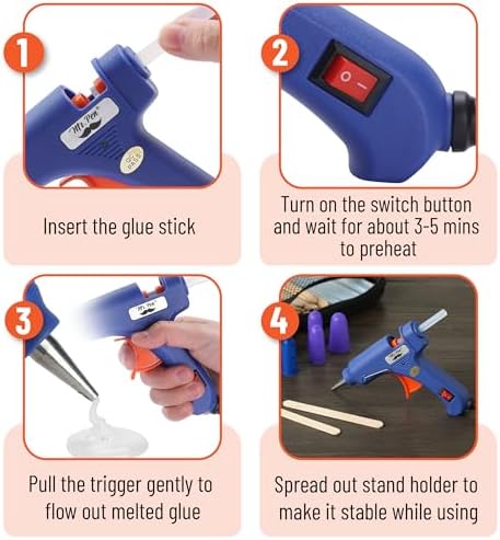 Mr. Pen- Mini Hot Glue Gun Kit with 20 Glue Sticks and 20 Popsicle Sticks &
