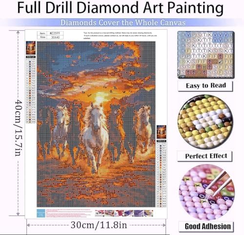 Xylogist Horse Diamond Art Kits for Adults, 5D Diamond Painting Horse