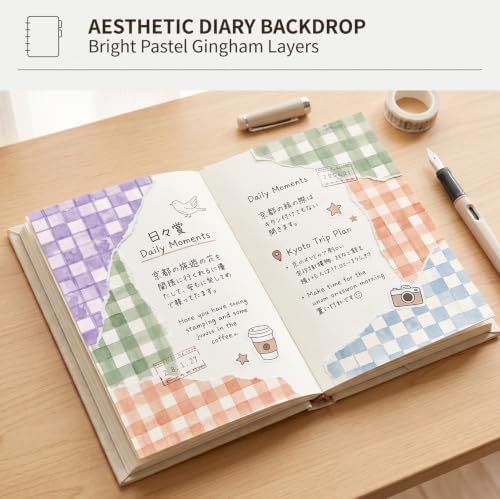 30 Sheets Scrapbook Paper Supplies, 7.9x5.5 Inch Inch Single Sided Multiple Grid Patterns Craft Paper for Scrapbook Albums Greeting Cards Gift Tags Photo Books Decor Origami DIY Crafts