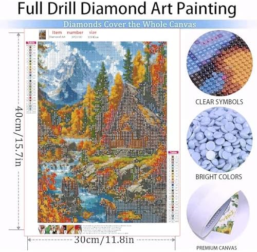 Bear Village Diamond Art Kits for Adults Diamond Painting Kits 12X16 inch ﻿