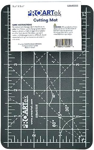 Proartek PK00004 Model GBM0305 Series 3.5" x 5.5" Professional Cutting Mat; Double-Sided Green/Black; Self-Healing; For Graphic Arts, Hobbies, Sewing, Scrapbooking, and other Cutting Projects