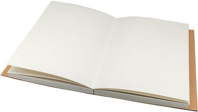 CooLeathor Kraft Cover Drawing Notebook & Sketchbook – Blank Plain Sketch Books – 125g Thick Paper A5 Size, 150x210mm Paper Ideal for Drawing & Sketching- 128 Sheets Each – 180 Degree Opening