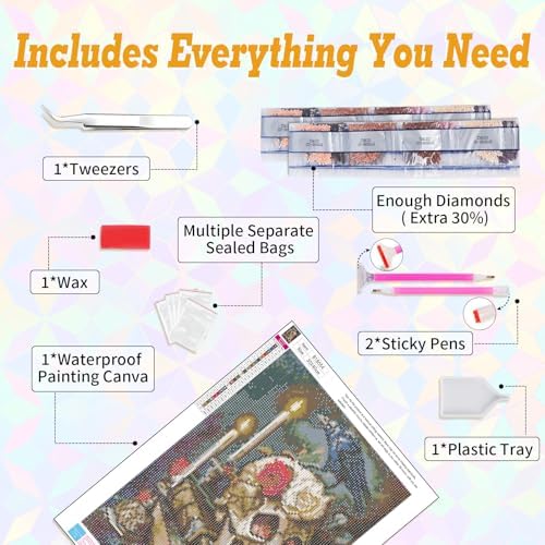 Skull Diamond Art Kits for Adults Beginners 12x16 in, DIY Craft Gift