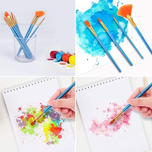 AROIC Acrylic Paint Brush Set, 100Packs / 1200 pcs Paint Brushes Bulk | Acrylic Painting, Nylon Hair Brushes for All Purpose Oil Watercolor Painting Artist Professional Kits