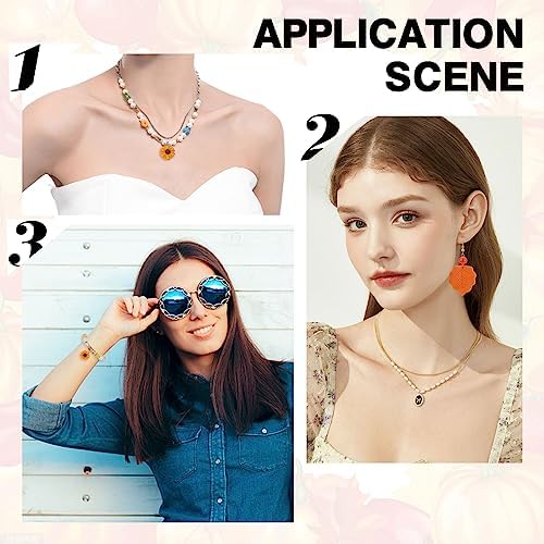 SUNNYCLUE 1 Box 24Pcs Thanksgiving Charms Leaf Charm Handmade Polymer Clay Fall Autumn Animal Turkey Pizza Pumpkin Sunflowers Flatback Pendants for Jewelry Making Findings DIY Craft Supplies