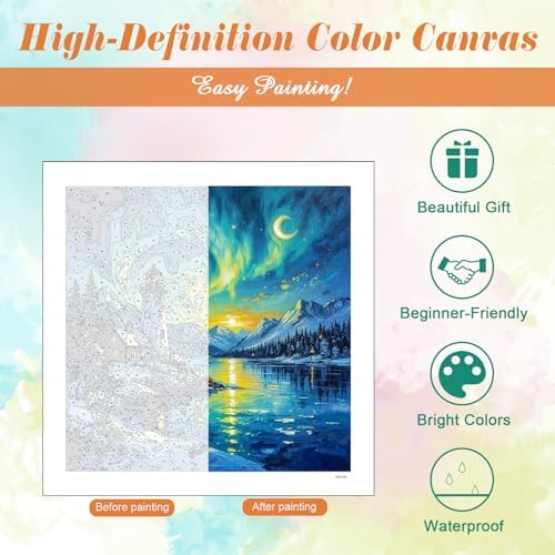 Kalonyth Aurora Paint by Numbers Kit for Adults, 16x16 inch, No Framed