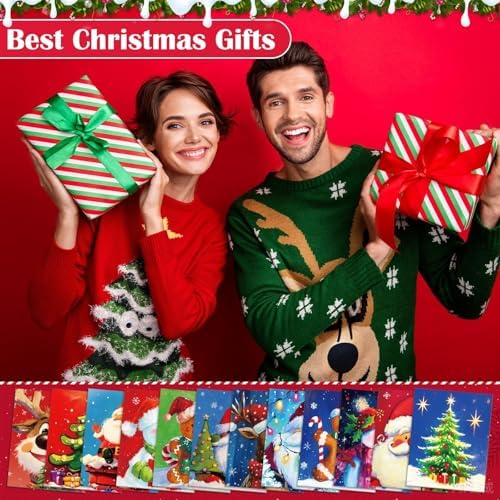 Tinlade 12 Pcs Pre Drawn Canvas for Painting Stretched,Christmas Style
