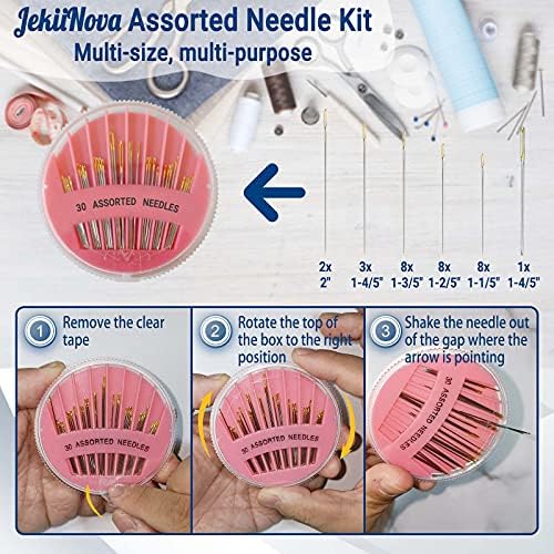 30 Pack Premium Hand Sewing Needles, 6 Sizes Assorted Sewing Needles