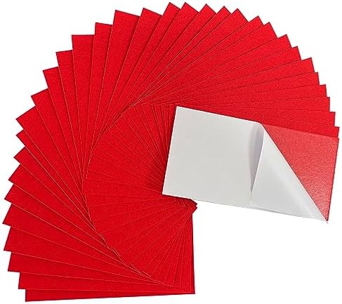 Jtnohx Self Adhesive Felt Sheets Adhesive Backed Felt Fabric Red 33Pcs