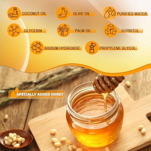 EDSRDRUS 15 Ounces Glycerin Soap Base - Scented Melt and Pour Soap Base for DIY Crafting, Easy to Cut, Vegan and Natural, Moisturizing and Gentle on Skin, Perfect for Soap Making Supplies (Honey)
