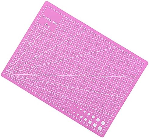 Self Healing PVC Cutting Mat, Gridded Rotary Cutting Board, Sturdy Craft Cutting Mat, Double Sided, A4, Pink