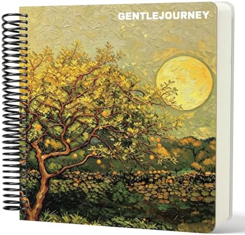 Hardcover Sketchbook,7.2"x8.3"Spiral Bound Drawing Pad,Citrus Moonlight