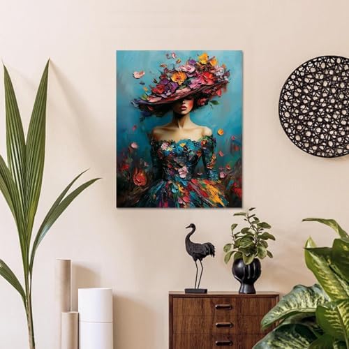 WULINHUAFA Women Paint by Numbers Adults Beginner 16x20 Inch | Women Adult Paint by Number Kits, DIY Acrylic Oil Easy Painting by Numbers for Gifts Home Wall Decor Without Frame