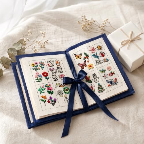 Bekecidi Embroidery Starter Kit for Beginners, Complete Hand Embroidery Kit with Embroidery Book, Patterns & Basic Tools, Easy-to-Use Stitching Kit for Adults & Beginners