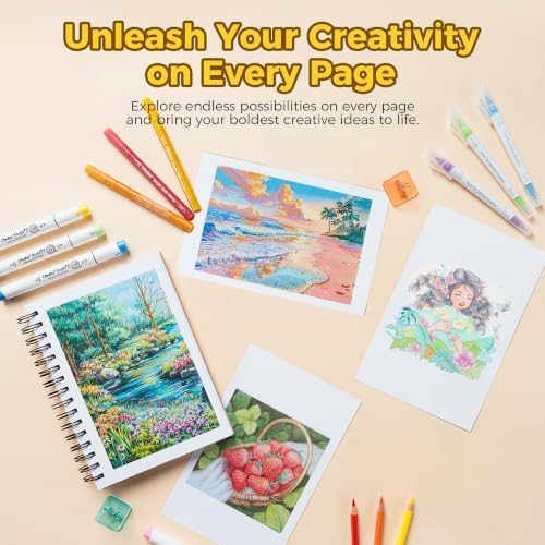 Ohuhu 5.5"x8.5" Marker Paper Pad Art Sketchbook for Drawing and Sketching