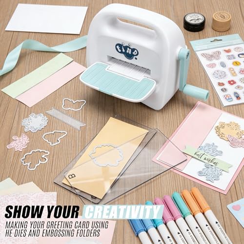 Portable Mini Die Cutting Machine,3 inch Opening,Manual Foldable Die Cut and Embossing Machine Including Accessories for Children,Starters Scrapbooking,Cardmaking,Paper Craft