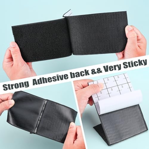 Navona 20Ft x 4 Inch Heavy Duty Hook and Loop Strips with Adhesive, Black