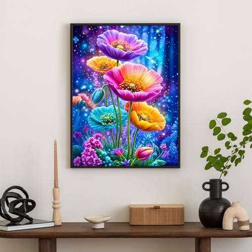 Diamond Art Kits for Adults & Beginners, Flower Diamond Painting Kit